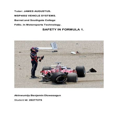 SAFETY IN FORMULAR ONE
