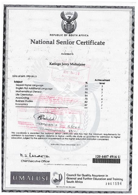 Unisa Accademic record | PDF