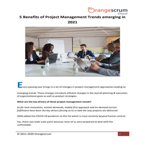 5 benefits of project management trends emerging in 2021