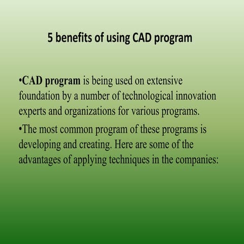 5 benefits of using cad program