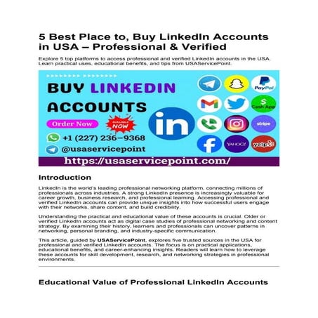 11 Best Sites to, Buy LinkedIn Accounts in UK – Professional Profiles.pdf