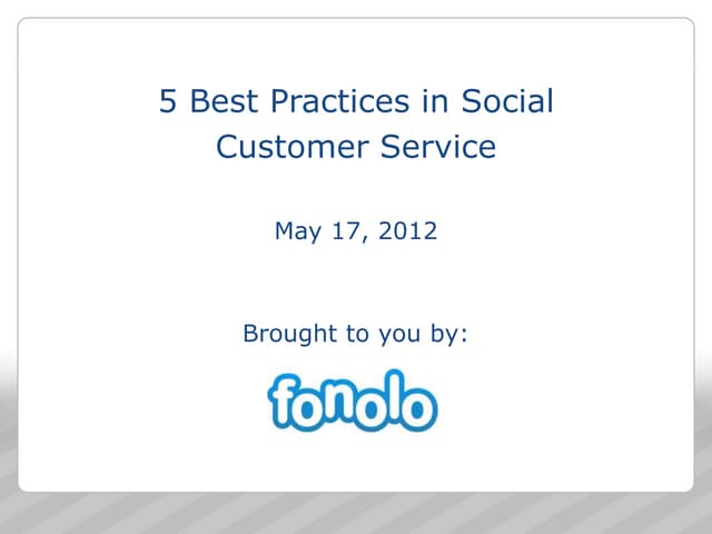 5 Best Practices in Social Customer...