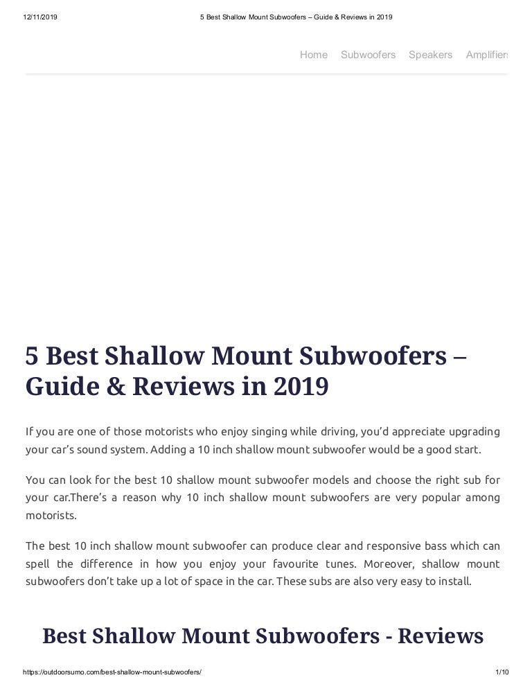 best 12 inch subwoofer 2019