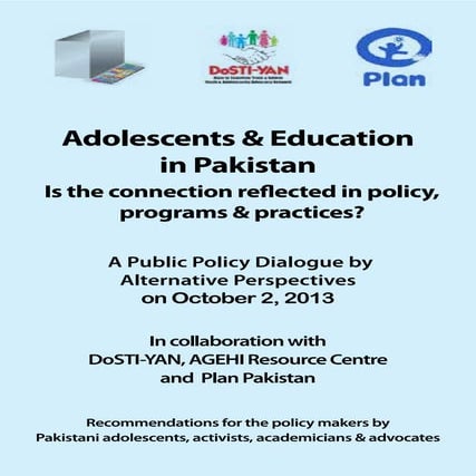 Policy-Dialogue-2013-Adolecents-and-Education-in-Pakistan
