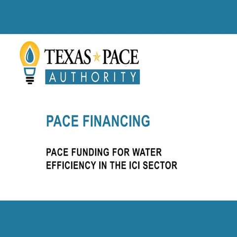 PACE Funding for Water Efficiency in the ICI Sector