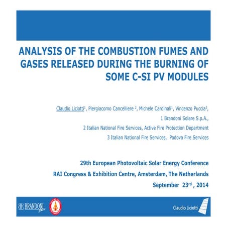 ANALYSIS OF THE COMBUSTION FUMES AND GASES RELEASED DURING THE BURNING OF SOM...