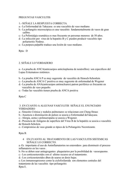 5 b preguntas vasculitis