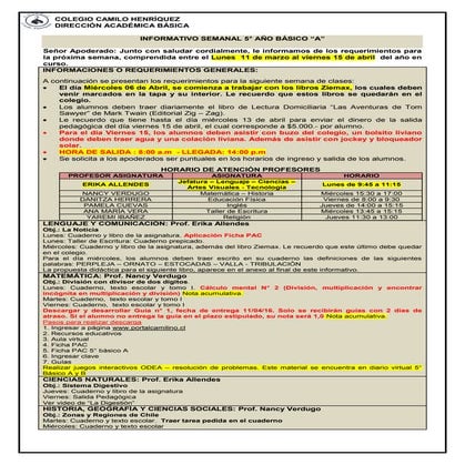 5° básico a  semana 11 al  15 abril
