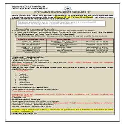 5° básico b  semana 02  al 06 mayo