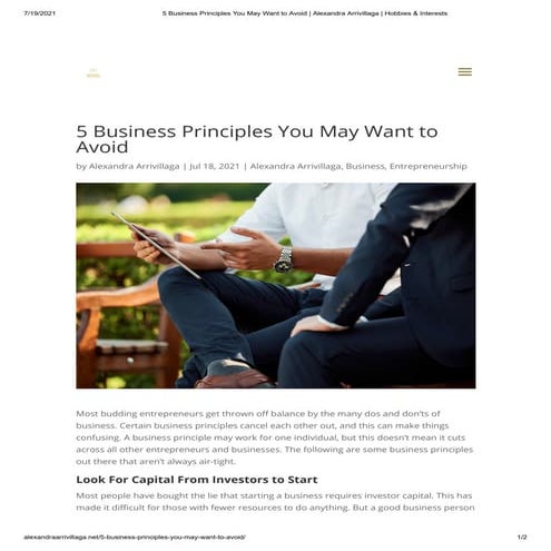 5 Business Principles You May Want To Avoid