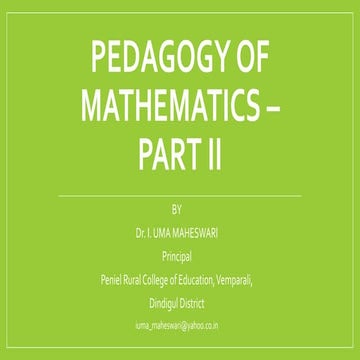 5c. Pedagogy of Mathematics (Part II) - Coordinate Geometry (ex 5.3)