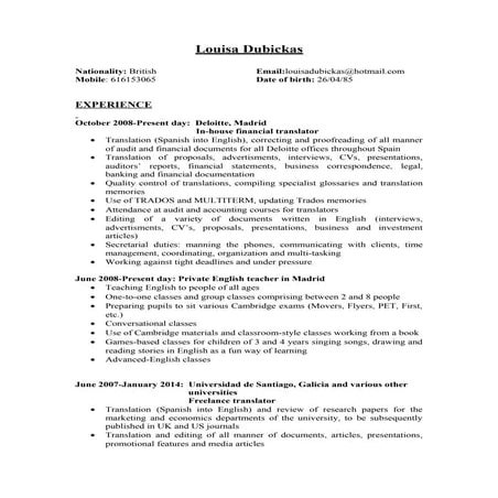 CV Louisa Dubickas | DOC