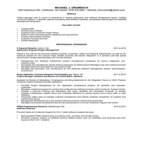Michael Grumbach PM Resume 2015