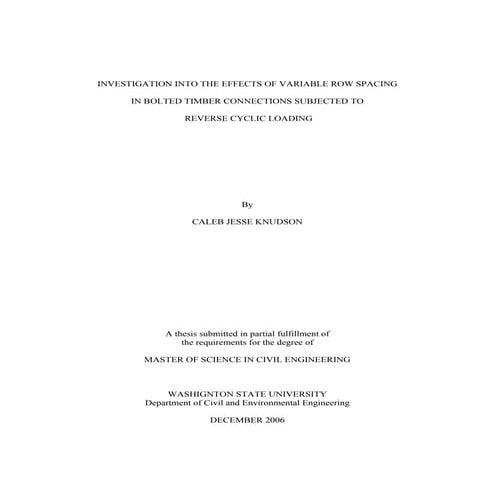 Investigation into the Effects of Variable Row Spacing in Bolted Timber Conne...