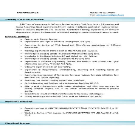 PARIPURNA RAO R_resume