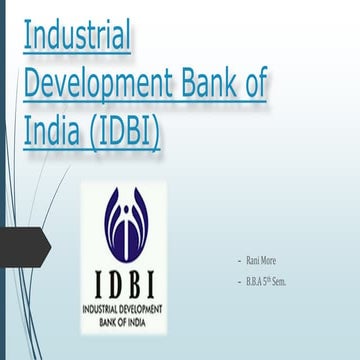 IDBI, Industrial Development Bank of India