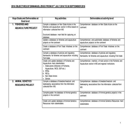 DESCRIPTION & OBJECTIVES OF THE POSITION