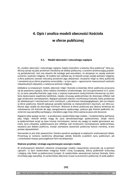 Modele obecności Kościoła w sferze ...