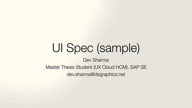 UI Spec