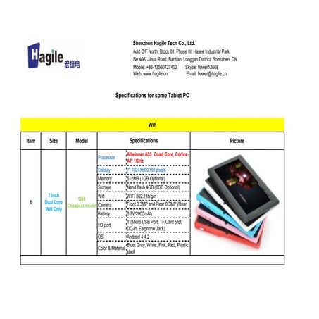 Product Catalogue--Tablet PC