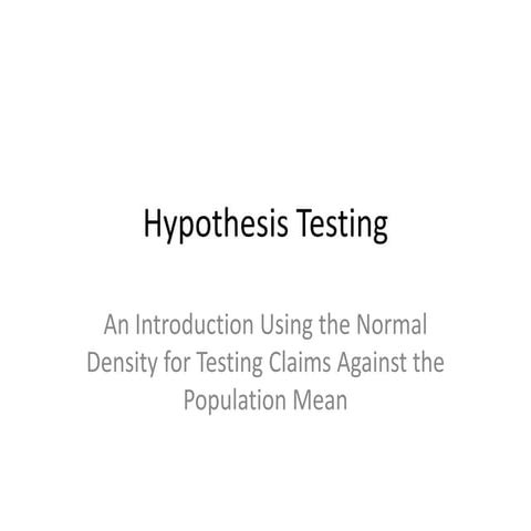 Hypothesis Testing