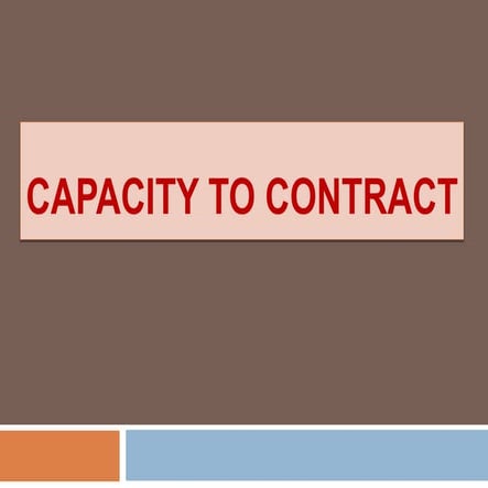 Capacity to contract