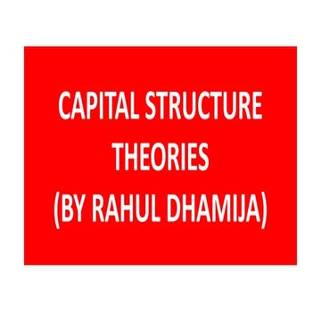 5 capital structure theories