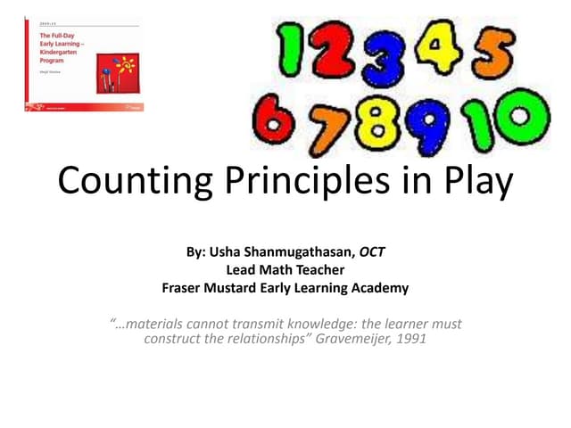 Counting Principles in Play