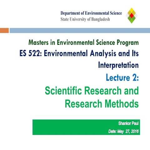 Lecture-2 Scientific Research and Research Methods