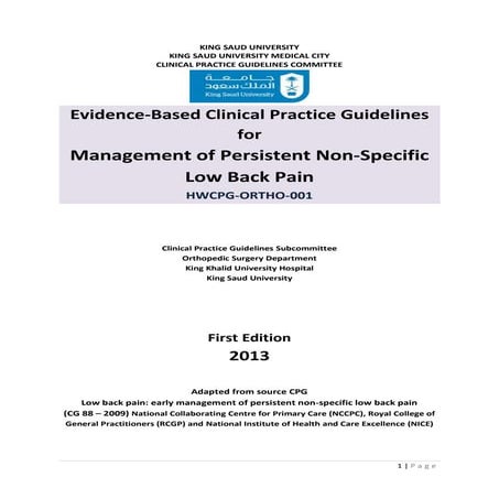 Low Back Pain Clinical Practice Guideline | PDF