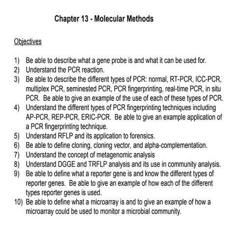 Different Molecular Methods for Nucleic Acid