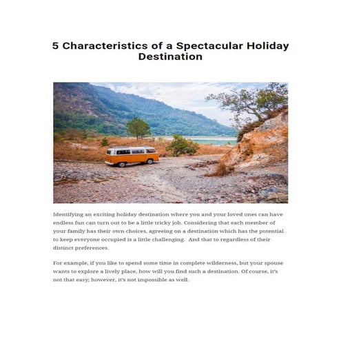 5 characteristics of a spectacular holiday destination | PDF