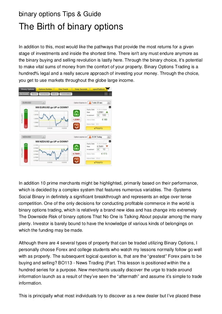Binary option reviews