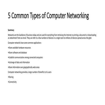 5 common types of computer networking | PPT