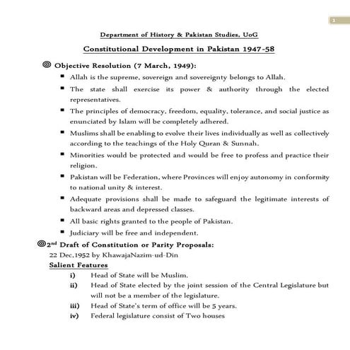 5 constitutional development in pakistan 1947 58
