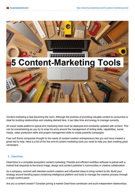 5 content marketing tools