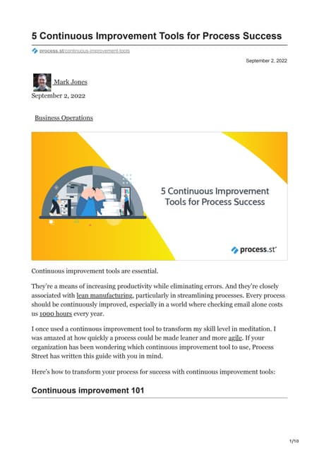 5 Continuous Improvement Tools for Process Success