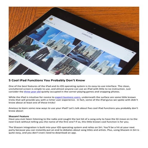 5 Cool iPad Functions You Probably Don't Know