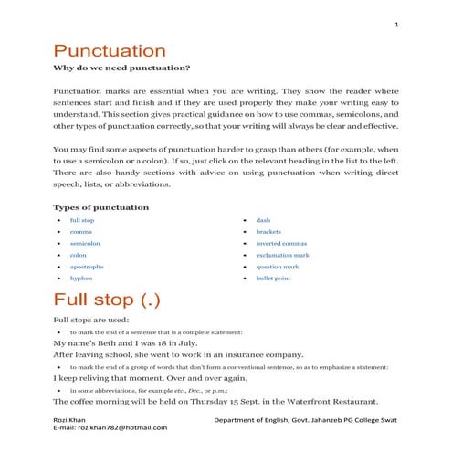 Punctuations
