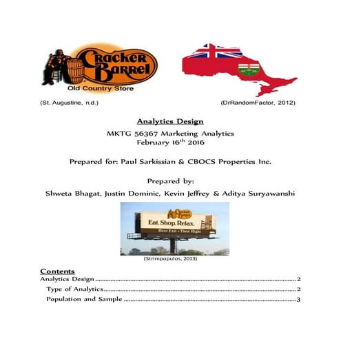 Marketing Analytics Design - Aditya, Justin, Kevin and Shweta