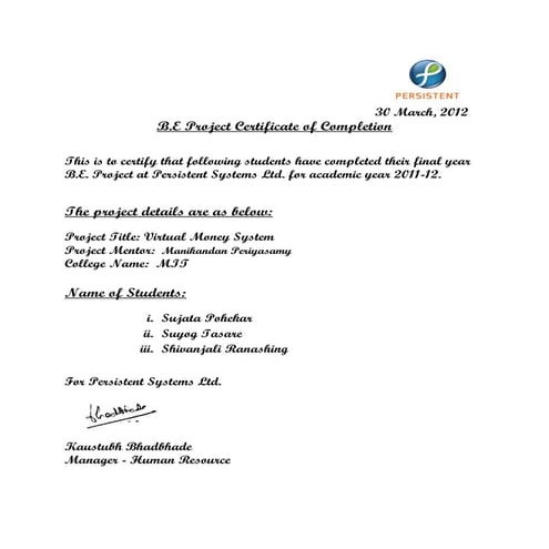 Persistent Certificate | PDF