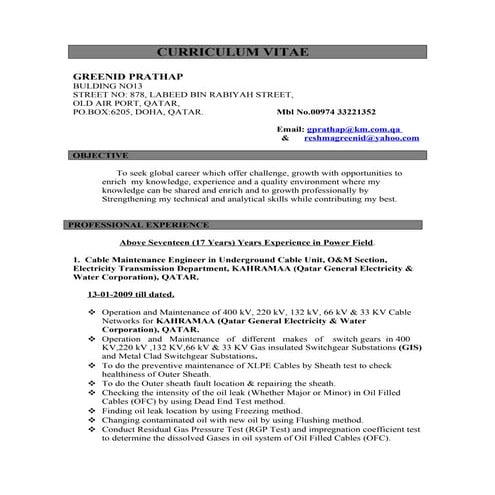 ELECTRICAL ENGINEER CV | DOCX
