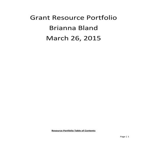 Grant Writing Resource Portfolio
