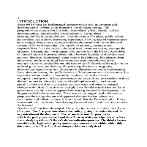 decentralization policy framwork