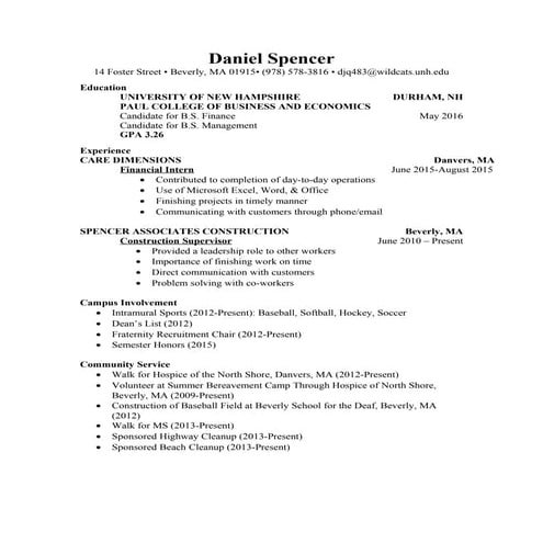 Daniel Spencer Resume | DOC