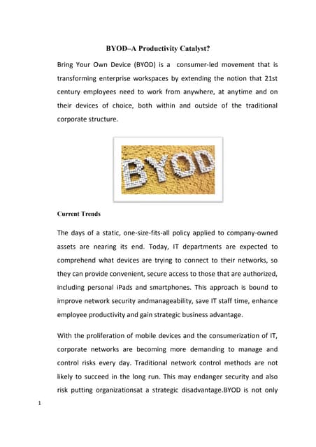 BYOD- A Productivity Catalyst