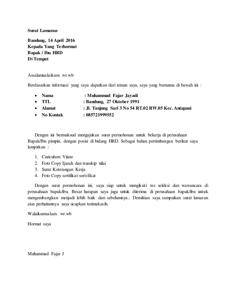 Cv Lengkap M Fajar J