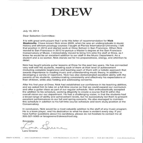 NickMastrovitoSignedLetter