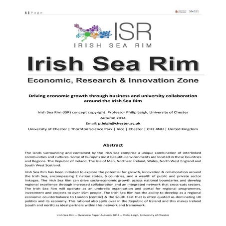 Irish Sea Rim (Overview Autumn Paper 2014) | PDF