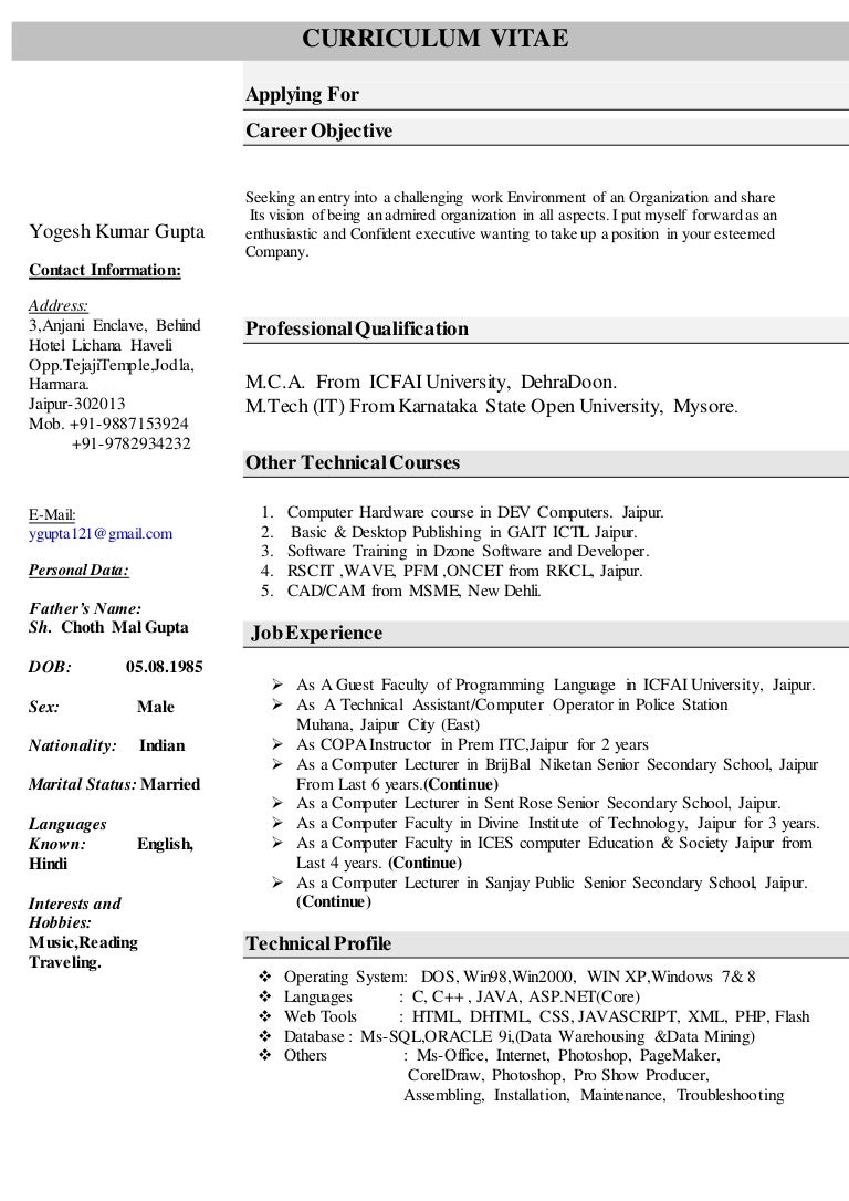 resume for computer science faculty computer science resume sample